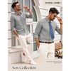 image:imagePJ PAUL JONES Mens Dress Shirts Casual Button Down Untucked Shirts for Men  Long Sleeve Wrinkle Free Business Casual Lightweight Suitable for officeworktravel Similar to Oxford clothLight Gray