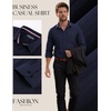 image:imagePJ PAUL JONES Mens Dress Shirts Casual Button Down Untucked Shirts for Men  Long Sleeve Wrinkle Free Business Casual Lightweight Suitable for officeworktravel Similar to Oxford clothNavy