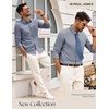 image:imagePJ PAUL JONES Mens Dress Shirts Casual Button Down Untucked Shirts for Men  Long Sleeve Wrinkle Free Business Casual Lightweight Suitable for officeworktravel Similar to Oxford clothLake Blue