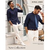 image:imagePJ PAUL JONES Mens Dress Shirts Casual Button Down Untucked Shirts for Men  Long Sleeve Wrinkle Free Business Casual Lightweight Suitable for officeworktravel Similar to Oxford clothNavy