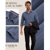 image:imagePJ PAUL JONES Mens Dress Shirts Casual Button Down Untucked Shirts for Men  Long Sleeve Wrinkle Free Business Casual Lightweight Suitable for officeworktravel Similar to Oxford clothDark Denim Blue