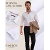 image:imagePJ PAUL JONES Mens Dress Shirts Casual Button Down Untucked Shirts for Men  Long Sleeve Wrinkle Free Business Casual Lightweight Suitable for officeworktravel Similar to Oxford clothBleached White