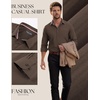 image:imagePJ PAUL JONES Mens Dress Shirts Casual Button Down Untucked Shirts for Men  Long Sleeve Wrinkle Free Business Casual Lightweight Suitable for officeworktravel Similar to Oxford clothLight Coffee
