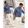 image:imagePJ PAUL JONES Mens Dress Shirts Casual Button Down Untucked Shirts for Men  Long Sleeve Wrinkle Free Business Casual Lightweight Suitable for officeworktravel Similar to Oxford clothDark Denim Blue