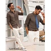 image:imagePJ PAUL JONES Mens Dress Shirts Casual Button Down Untucked Shirts for Men  Long Sleeve Wrinkle Free Business Casual Lightweight Suitable for officeworktravel Similar to Oxford clothLight Coffee