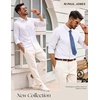 image:imagePJ PAUL JONES Mens Dress Shirts Casual Button Down Untucked Shirts for Men  Long Sleeve Wrinkle Free Business Casual Lightweight Suitable for officeworktravel Similar to Oxford clothBleached White