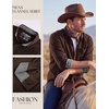 image:imagePJ PAUL JONES Mens Flannel Button Down Long Sleeve Shirts  100 Brushed Cotton Untucked Shirt Soft Warm WearResistant Regular Fit Casual Mens Fall Shirts for Work OutdoorCoffee