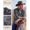 image:imagePJ PAUL JONES Mens Flannel Button Down Long Sleeve Shirts  100 Brushed Cotton Untucked Shirt Soft Warm WearResistant Regular Fit Casual Mens Fall Shirts for Work OutdoorMedium Gray