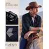 image:imagePJ PAUL JONES Mens Flannel Button Down Long Sleeve Shirts  100 Brushed Cotton Untucked Shirt Soft Warm WearResistant Regular Fit Casual Mens Fall Shirts for Work OutdoorNavy Blue