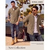 image:imagePJ PAUL JONES Mens Flannel Button Down Long Sleeve Shirts  100 Brushed Cotton Untucked Shirt Soft Warm WearResistant Regular Fit Casual Mens Fall Shirts for Work OutdoorLight Camel