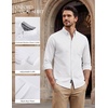 image:imagePJ PAUL JONES Mens Oxford Shirt Long Sleeve Button Down Shirt  Untucked Dress Shirt Regular Fit Cotton Blend Collar Adjustable Cuffs Chest Pocket Suit for Casual Business WorkWhite