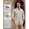image:imagePJ PAUL JONES Mens Oxford Shirt Long Sleeve Button Down Shirt  Untucked Dress Shirt Regular Fit Cotton Blend Collar Adjustable Cuffs Chest Pocket Suit for Casual Business WorkKhaki Gray