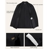 image:imagePJ PAUL JONES Mens Slim Fit Suit 2 Piece Casual Suit Set Blazer Pants Set  Two Button Suits Texture Fabric Machine Wash Slim Fit Casual Blazer and Pants Set Suit Set Men Dress Party Prom WeddingBlack