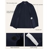 image:imagePJ PAUL JONES Mens Slim Fit Suit 2 Piece Casual Suit Set Blazer Pants Set  Two Button Suits Texture Fabric Machine Wash Slim Fit Casual Blazer and Pants Set Suit Set Men Dress Party Prom WeddingBlue