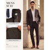 image:imagePJ PAUL JONES Mens Slim Fit Suit 2 Piece Casual Suit Set Blazer Pants Set  Two Button Suits Texture Fabric Machine Wash Slim Fit Casual Blazer and Pants Set Suit Set Men Dress Party Prom WeddingDark Brown