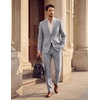 image:imagePJ PAUL JONES Mens Slim Fit Suit 2 Piece Casual Suit Set Blazer Pants Set  Two Button Suits Texture Fabric Machine Wash Slim Fit Casual Blazer and Pants Set Suit Set Men Dress Party Prom WeddingGray