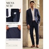 image:imagePJ PAUL JONES Mens Slim Fit Suit 2 Piece Casual Suit Set Blazer Pants Set  Two Button Suits Texture Fabric Machine Wash Slim Fit Casual Blazer and Pants Set Suit Set Men Dress Party Prom WeddingBlue