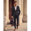 image:imagePJ PAUL JONES Mens Slim Fit Suit 2 Piece Casual Suit Set Blazer Pants Set  Two Button Suits Texture Fabric Machine Wash Slim Fit Casual Blazer and Pants Set Suit Set Men Dress Party Prom WeddingBlack