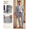 image:imagePJ PAUL JONES Mens Slim Fit Suit 2 Piece Casual Suit Set Blazer Pants Set  Two Button Suits Texture Fabric Machine Wash Slim Fit Casual Blazer and Pants Set Suit Set Men Dress Party Prom WeddingGray