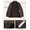 image:imagePJ PAUL JONES Mens Slim Fit Suit 2 Piece Casual Suit Set Blazer Pants Set  Two Button Suits Texture Fabric Machine Wash Slim Fit Casual Blazer and Pants Set Suit Set Men Dress Party Prom WeddingDark Brown