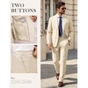 image:imagePJ PAUL JONES Mens Suit 2 Piece Classic Fit Suit Set Business Dress Tuxedo  Two Button Soft Stretch Fabric Adjustable Waist Belt Blazer Jacket Pant Set Suit for Wedding Prom Party Machine WashableApricot