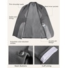 image:imagePJ PAUL JONES Mens Suit 2 Piece Classic Fit Suit Set Business Dress Tuxedo  Two Button Soft Stretch Fabric Adjustable Waist Belt Blazer Jacket Pant Set Suit for Wedding Prom Party Machine WashableDark Gray