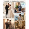 image:imagePJ PAUL JONES Mens Suit 2 Piece Classic Fit Suit Set Business Dress Tuxedo  Two Button Soft Stretch Fabric Adjustable Waist Belt Blazer Jacket Pant Set Suit for Wedding Prom Party Machine WashableKhaki