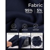 image:imagePJ PAUL JONES Suits for Men 3 Piece Slim Fit Suit Set Dress Business Tuxedo  Soft durable fabric Stretchy Adjustable waist belt Machine washable One button blazer vest pant suit for wedding promNavy Blue