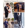 image:imagePJ PAUL JONES Suits for Men 3 Piece Slim Fit Suit Set Dress Business Tuxedo  Soft durable fabric Stretchy Adjustable waist belt Machine washable One button blazer vest pant suit for wedding promNavy Blue