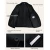 image:imagePJ PAUL JONES Suits for Men 3 Piece Slim Fit Suit Set Dress Business Tuxedo  Soft durable fabric Stretchy Adjustable waist belt Machine washable One button blazer vest pant suit for wedding promBlack