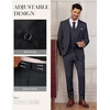 image:imagePJ PAUL JONES Suits for Men 3 Piece Slim Fit Suit Set Dress Business Tuxedo  Soft durable fabric Stretchy Adjustable waist belt Machine washable One button blazer vest pant suit for wedding promDark Gray