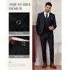 image:imagePJ PAUL JONES Suits for Men 3 Piece Slim Fit Suit Set Dress Business Tuxedo  Soft durable fabric Stretchy Adjustable waist belt Machine washable One button blazer vest pant suit for wedding promBlack