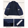 image:imagePJ PAUL JONES Suits for Men 3 Piece Slim Fit Suit Set Dress Business Tuxedo  Soft durable fabric Stretchy Adjustable waist belt Machine washable One button blazer vest pant suit for wedding promDark Blue