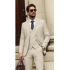 image:imagePJ PAUL JONES Suits for Men 3 Piece Slim Fit Suit Set Dress Business Tuxedo  Soft durable fabric Stretchy Adjustable waist belt Machine washable One button blazer vest pant suit for wedding promApricot