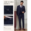 image:imagePJ PAUL JONES Suits for Men 3 Piece Slim Fit Suit Set Dress Business Tuxedo  Soft durable fabric Stretchy Adjustable waist belt Machine washable One button blazer vest pant suit for wedding promNavy Blue