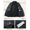 image:imagePJ PAUL JONES Suits for Men 3 Piece Slim Fit Suit Set Dress Business Tuxedo  Soft durable fabric Stretchy Adjustable waist belt Machine washable One button blazer vest pant suit for wedding promDark Gray