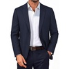 image:imagePJ PAUL JONES Mens Blazer Business Lightweight Slim Fit Sport Suit Jacket  Soft stretchy fabric two buttons blazer for wedding work travel solid sport coat with pockets formal dress blazer jacketNavy Blue