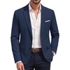 image:imagePJ PAUL JONES Mens Blazer Casual Lightweight Texture Sport Coat Jacket  Lightweight Blazer Texture Fabric Machine Washable Two Button Anti Wrinkle Thin Shoulder Padder Casual BusinessNavy