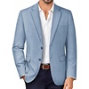 image:imagePJ PAUL JONES Mens Blazer Wool Blend Lightwieght Business Sport Coat Jacket  Herringbone Slim Fit Two Button Casual Dress Sport Jacket Machine Washable Notched Lapel Travel Wedding PartySky Blue