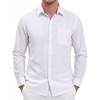 image:imagePJ PAUL JONES Mens Dress Shirts Casual Button Down Untucked Shirts for Men  Long Sleeve Wrinkle Free Business Casual Lightweight Suitable for officeworktravel Similar to Oxford clothBleached White