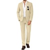 image:imagePJ PAUL JONES Mens Slim Fit Suit 2 Piece Casual Suit Set Blazer Pants Set  Two Button Suits Texture Fabric Machine Wash Slim Fit Casual Blazer and Pants Set Suit Set Men Dress Party Prom WeddingApricot