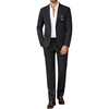 image:imagePJ PAUL JONES Mens Slim Fit Suit 2 Piece Casual Suit Set Blazer Pants Set  Two Button Suits Texture Fabric Machine Wash Slim Fit Casual Blazer and Pants Set Suit Set Men Dress Party Prom WeddingBlack