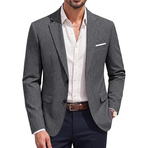 image:imagePJ PAUL JONES Mens Blazer Casual Lightweight Texture Sport Coat Jacket  Lightweight Blazer Texture Fabric Machine Washable Two Button Anti Wrinkle Thin Shoulder Padder Casual BusinessDark Gray