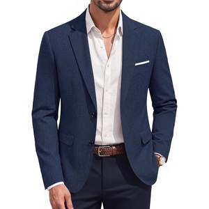 image:imagePJ PAUL JONES Mens Blazer Casual Lightweight Texture Sport Coat Jacket  Lightweight Blazer Texture Fabric Machine Washable Two Button Anti Wrinkle Thin Shoulder Padder Casual BusinessNavy