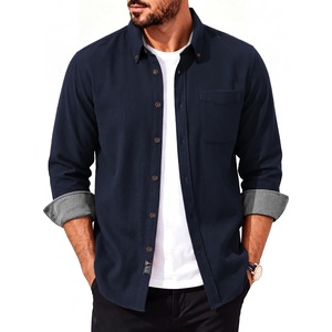 image:imagePJ PAUL JONES Mens Flannel Button Down Long Sleeve Shirts  100 Brushed Cotton Untucked Shirt Soft Warm WearResistant Regular Fit Casual Mens Fall Shirts for Work OutdoorNavy Blue