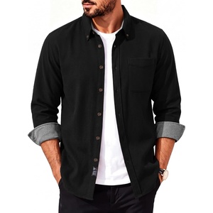 image:imagePJ PAUL JONES Mens Flannel Button Down Long Sleeve Shirts  100 Brushed Cotton Untucked Shirt Soft Warm WearResistant Regular Fit Casual Mens Fall Shirts for Work OutdoorBlack