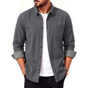image:imagePJ PAUL JONES Mens Flannel Button Down Long Sleeve Shirts  100 Brushed Cotton Untucked Shirt Soft Warm WearResistant Regular Fit Casual Mens Fall Shirts for Work OutdoorMedium Gray
