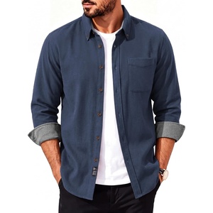 image:imagePJ PAUL JONES Mens Flannel Button Down Long Sleeve Shirts  100 Brushed Cotton Untucked Shirt Soft Warm WearResistant Regular Fit Casual Mens Fall Shirts for Work OutdoorRoyal Blue