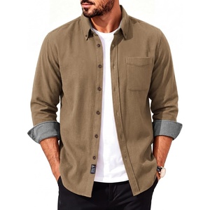 image:imagePJ PAUL JONES Mens Flannel Button Down Long Sleeve Shirts  100 Brushed Cotton Untucked Shirt Soft Warm WearResistant Regular Fit Casual Mens Fall Shirts for Work OutdoorLight Camel
