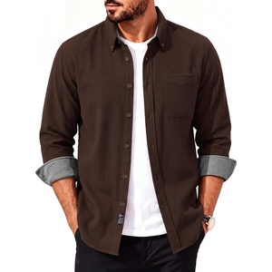 image:imagePJ PAUL JONES Mens Flannel Button Down Long Sleeve Shirts  100 Brushed Cotton Untucked Shirt Soft Warm WearResistant Regular Fit Casual Mens Fall Shirts for Work OutdoorCoffee